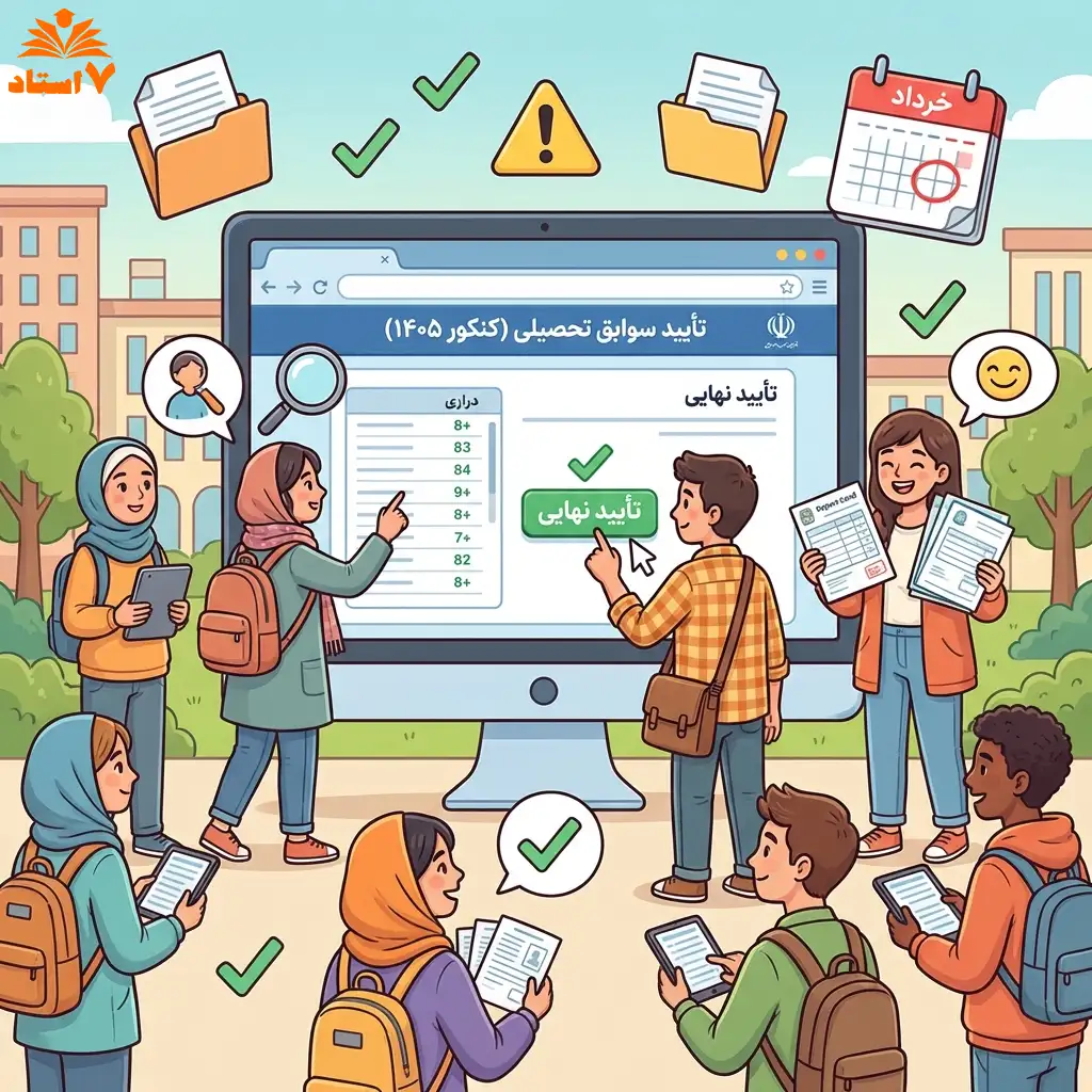 آموزش مشاهده و تایید سوابق تحصیلی کنکور ۱۴۰۵